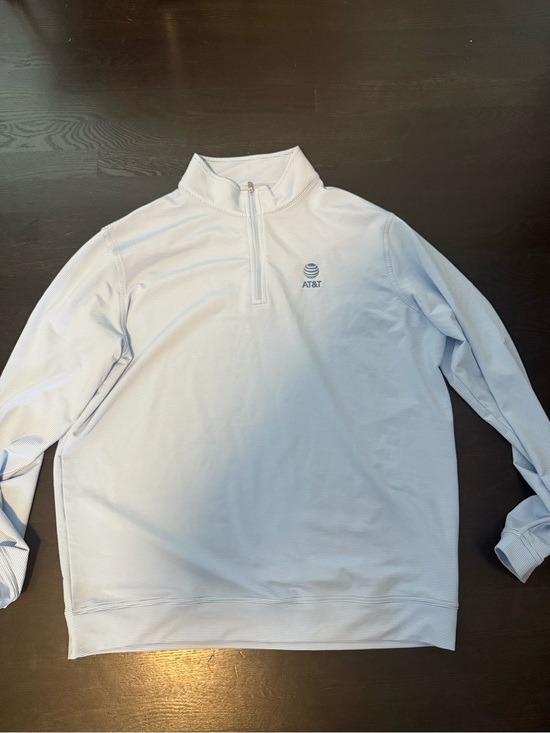 Peter Millar Other - Peter Millar Men's XL Light Blue Striped Quarter-Zip Pullover AT&T NWOT